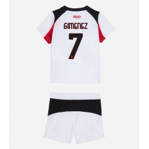 AC Milan Santiago Gimenez #7 Uit tenue Kids 2025-26 Korte Mouwen (+ broek)
