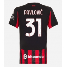AC Milan Strahinja Pavlovic #31 Thuis tenue Dames 2025-26 Korte Mouwen