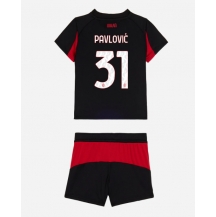 AC Milan Strahinja Pavlovic #31 Thuis tenue Kids 2025-26 Korte Mouwen (+ broek)
