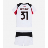 AC Milan Strahinja Pavlovic #31 Uit tenue Kids 2025-26 Korte Mouwen (+ broek)