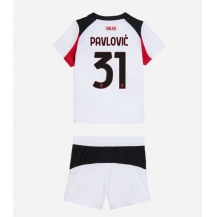 AC Milan Strahinja Pavlovic #31 Uit tenue Kids 2025-26 Korte Mouwen (+ broek)