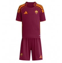 AS Roma Thuis tenue Kids 2025-26 Korte Mouwen (+ broek)