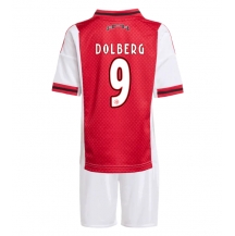 Ajax Kasper Dolberg #9 Thuis tenue Kids 2025-26 Korte Mouwen (+ broek)