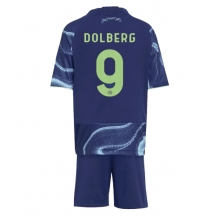 Ajax Kasper Dolberg #9 Uit tenue Kids 2025-26 Korte Mouwen (+ broek)