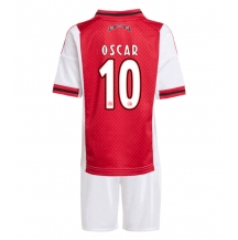 Ajax Oscar Gloukh #10 Thuis tenue Kids 2025-26 Korte Mouwen (+ broek)