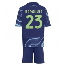 Ajax Steven Berghuis #23 Uit tenue Kids 2025-26 Korte Mouwen (+ broek)