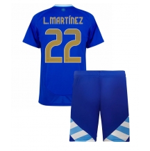 Argentinië Lautaro Martinez #22 Uit tenue Kids Copa America 2024 Korte Mouwen (+ broek)