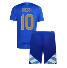 Argentinië Lionel Messi #10 Uit tenue Kids Copa America 2024 Korte Mouwen (+ broek)