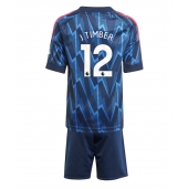 Arsenal Jurrien Timber #12 Uit tenue Kids 2025-26 Korte Mouwen (+ broek)
