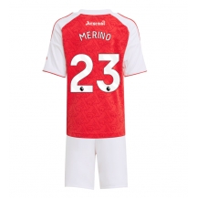 Arsenal Mikel Merino #23 Thuis tenue Kids 2025-26 Korte Mouwen (+ broek)