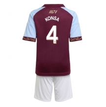 Aston Villa Ezri Konsa #4 Thuis tenue Kids 2025-26 Korte Mouwen (+ broek)