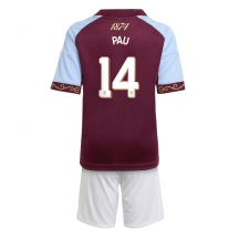 Aston Villa Pau Torres #14 Thuis tenue Kids 2025-26 Korte Mouwen (+ broek)