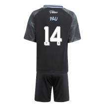 Aston Villa Pau Torres #14 Uit tenue Kids 2025-26 Korte Mouwen (+ broek)