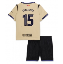 Barcelona Andreas Christensen #15 Uit tenue Kids 2025-26 Korte Mouwen (+ broek)