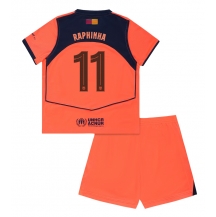 Barcelona Raphinha Belloli #11 Derde tenue Kids 2025-26 Korte Mouwen (+ broek)