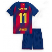 Barcelona Raphinha Belloli #11 Thuis tenue Kids 2025-26 Korte Mouwen (+ broek)