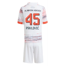 Bayern Munich Aleksandar Pavlovic #45 Uit tenue Kids 2025-26 Korte Mouwen (+ broek)