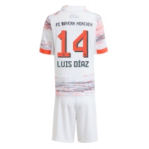 Bayern Munich Luis Diaz #14 Uit tenue Kids 2025-26 Korte Mouwen (+ broek)