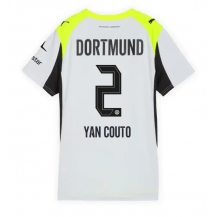 Borussia Dortmund Yan Couto #2 Uit tenue Dames 2025-26 Korte Mouwen