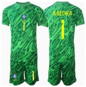 Brazilië Alisson Becker #1 Keeper Thuis tenue Kids Copa America 2024 Korte Mouwen (+ broek)