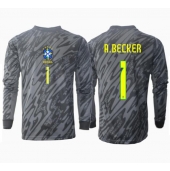Brazilië Alisson Becker #1 Keeper Uit tenue Copa America 2024 Lange Mouwen