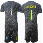 Brazilië Alisson Becker #1 Keeper Uit tenue Kids Copa America 2024 Korte Mouwen (+ broek)