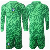 Brazilië Keeper Thuis tenue Kids Copa America 2024 Lange Mouwen (+ broek)