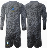 Brazilië Keeper Uit tenue Kids Copa America 2024 Lange Mouwen (+ broek)