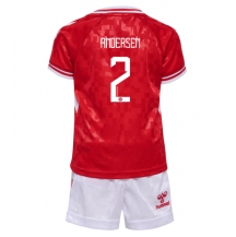 Denemarken Joachim Andersen #2 Thuis tenue Kids EK 2024 Korte Mouwen (+ broek)