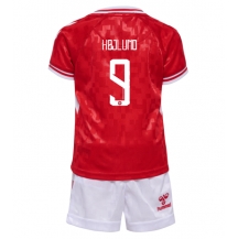 Denemarken Rasmus Hojlund #9 Thuis tenue Kids EK 2024 Korte Mouwen (+ broek)