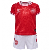 Denemarken Thuis tenue Kids EK 2024 Korte Mouwen (+ broek)