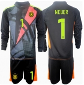 Duitsland Manuel Neuer #1 Keeper Thuis tenue Kids EK 2024 Lange Mouwen (+ broek)