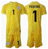 Engeland Jordan Pickford #1 Keeper Uit tenue Kids EK 2024 Korte Mouwen (+ broek)