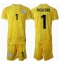 Engeland Jordan Pickford #1 Keeper Uit tenue Kids EK 2024 Korte Mouwen (+ broek)
