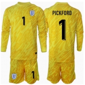 Engeland Jordan Pickford #1 Keeper Uit tenue Kids EK 2024 Lange Mouwen (+ broek)