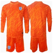Engeland Keeper Thuis tenue Kids EK 2024 Lange Mouwen (+ broek)