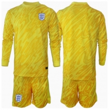 Engeland Keeper Uit tenue Kids EK 2024 Lange Mouwen (+ broek)