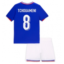 Frankrijk Aurelien Tchouameni #8 Thuis tenue Kids EK 2024 Korte Mouwen (+ broek)