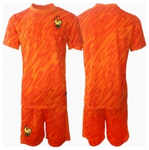 Frankrijk Keeper Uit tenue Kids EK 2024 Korte Mouwen (+ broek)