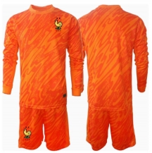 Frankrijk Keeper Uit tenue Kids EK 2024 Lange Mouwen (+ broek)