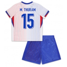 Frankrijk Marcus Thuram #15 Uit tenue Kids EK 2024 Korte Mouwen (+ broek)