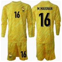 Frankrijk Mike Maignan #16 Keeper Thuis tenue Kids EK 2024 Lange Mouwen (+ broek)