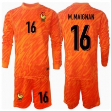 Frankrijk Mike Maignan #16 Keeper Uit tenue Kids EK 2024 Lange Mouwen (+ broek)