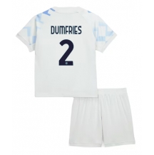 Inter Milan Denzel Dumfries #2 Uit tenue Kids 2025-26 Korte Mouwen (+ broek)