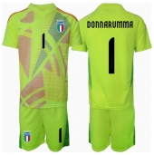 Italië Gianluigi Donnarumma #1 Keeper Thuis tenue Kids EK 2024 Korte Mouwen (+ broek)