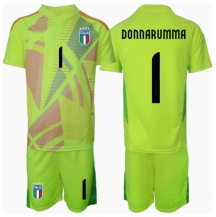 Italië Gianluigi Donnarumma #1 Keeper Thuis tenue Kids EK 2024 Korte Mouwen (+ broek)