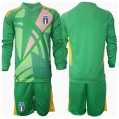 Italië Keeper Uit tenue Kids EK 2024 Lange Mouwen (+ broek)