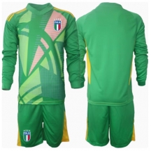 Italië Keeper Uit tenue Kids EK 2024 Lange Mouwen (+ broek)