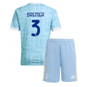 Juventus Gleison Bremer #3 Uit tenue Kids 2025-26 Korte Mouwen (+ broek)