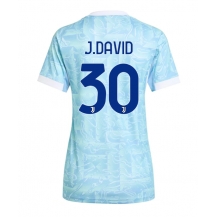 Juventus Jonathan David #30 Uit tenue Dames 2025-26 Korte Mouwen
